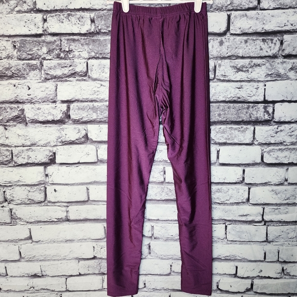 Shiny Wet Look Purple Leggings - S - Picture 4 of 5